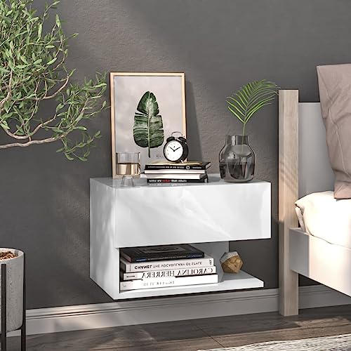 SDWEHO7 Wandregal mit Schublade, Nachtregal für Mobiltelefon, Nachttisch hängende, Kleiner Nachtschrank zur Wandmontage, Weiß 46 x 29,5 x 30 cm Holzwerkstoff SDWEHO7 Wandregal mit Schublade, Nachtregal für Mobiltelefon, Nachttisch hängende, Kleiner Nachtschrank zur Wandmontage, Weiß 46 x 29,5 x 30 cm Holzwerkstoff von SDWEHO7