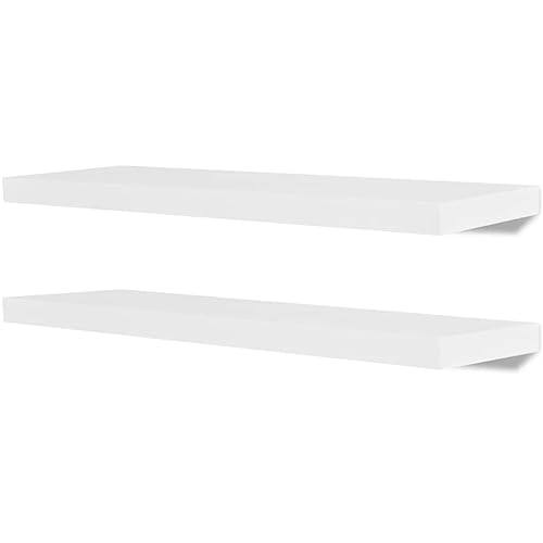 SDWEHO7 Wandregale 4er-Set, Wand Regal für Badezimmer, Schweberegal, Dekoratives Wanddisplayregal für Wohnzimmer, Schlafzimmer, Büro, 80x20x3.8 cm MDF Weiß SDWEHO7 Wandregale 4er-Set, Wand Regal für Badezimmer, Schweberegal, Dekoratives Wanddisplayregal für Wohnzimmer, Schlafzimmer, Büro, 80x20x3.8 cm MDF Weiß von SDWEHO7
