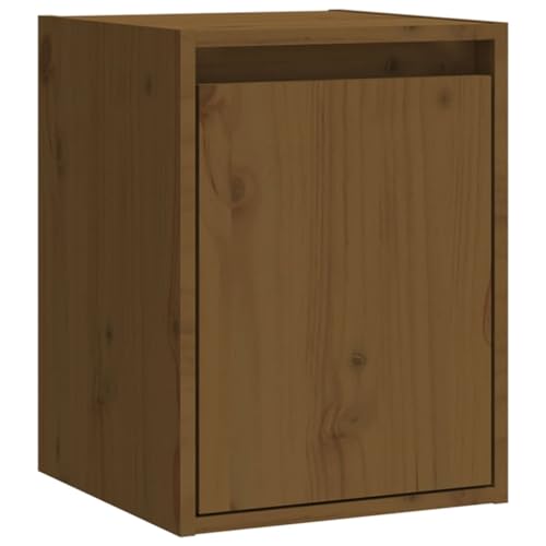 SDWEHO7 Wandschrank mit Tür, Badezimmerschrank, Schließfächer für Flur, Wohnzimmer, Schlafzimmer, Büro, platzsparend, Honigbraun 30x30x40 cm Massivholz Kiefer von SDWEHO7