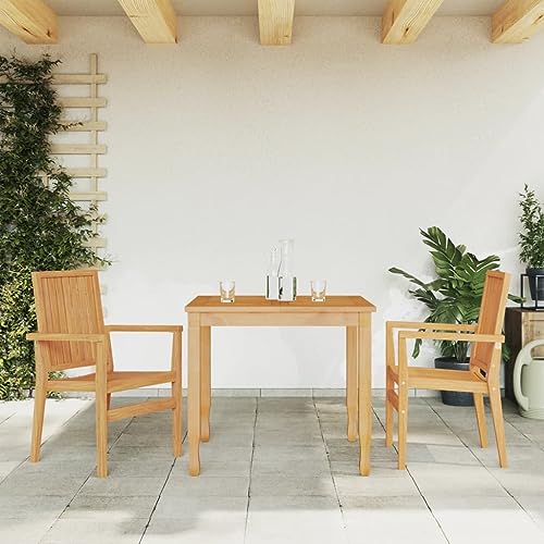 Stapelbare Gartenstühle 2er Set, Freizeitstuhl, Outdoor Stühle für Garten, Hinterhof, Terrasse, Gute Witterungsbeständigkeit, 56,5x57,5x91 cm Massivholz Teak Stapelbare Gartenstühle 2er Set, Freizeitstuhl, Outdoor Stühle für Garten, Hinterhof, Terrasse, Gute Witterungsbeständigkeit, 56,5x57,5x91 cm Massivholz Teak von SDWEHO7