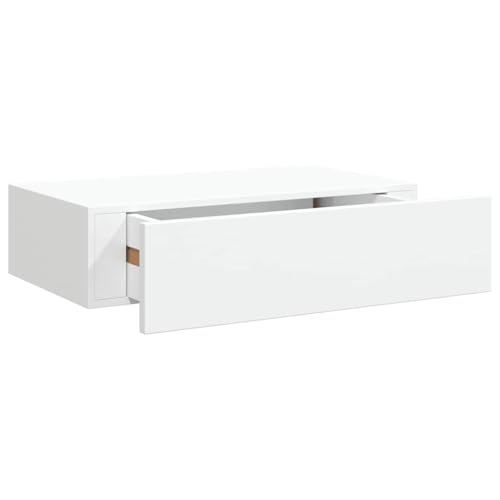 Wandregal mit Schublade, Nachtschrank Wandmontage, Schwebende Aufbewahrungstruhe für Schlafzimmer, Wohnzimmer, Büro, Weiß 40x23,5x10 cm MDF Wandregal mit Schublade, Nachtschrank Wandmontage, Schwebende Aufbewahrungstruhe für Schlafzimmer, Wohnzimmer, Büro, Weiß 40x23,5x10 cm MDF von SDWEHO7