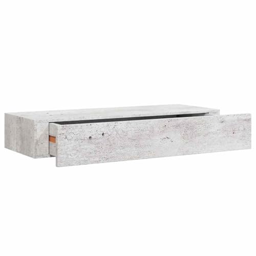 Wandregal mit Schubladen, Nachtschrank Wandmontage, Schwebende Aufbewahrungstruhe für Schlafzimmer, Wohnzimmer, Büro, Betongrau 60x23,5x10 cm MDF Wandregal mit Schubladen, Nachtschrank Wandmontage, Schwebende Aufbewahrungstruhe für Schlafzimmer, Wohnzimmer, Büro, Betongrau 60x23,5x10 cm MDF von SDWEHO7
