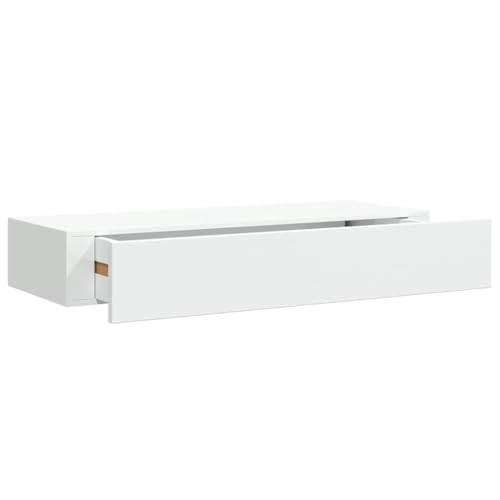 Wandregal mit Schubladen, Nachtschrank Wandmontage, Schwebende Aufbewahrungstruhe für Schlafzimmer, Wohnzimmer, Büro, Weiß 60x23,5x10 cm MDF Wandregal mit Schubladen, Nachtschrank Wandmontage, Schwebende Aufbewahrungstruhe für Schlafzimmer, Wohnzimmer, Büro, Weiß 60x23,5x10 cm MDF von SDWEHO7
