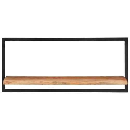 Wandregale 2er-Set, Wand Regal für Badezimmer, Schweberegal, Dekoratives Wanddisplayregal für Wohnzimmer, 80x25x35 cm Massivholz Akazie und Stahl Wandregale 2er-Set, Wand Regal für Badezimmer, Schweberegal, Dekoratives Wanddisplayregal für Wohnzimmer, 80x25x35 cm Massivholz Akazie und Stahl von SDWEHO7