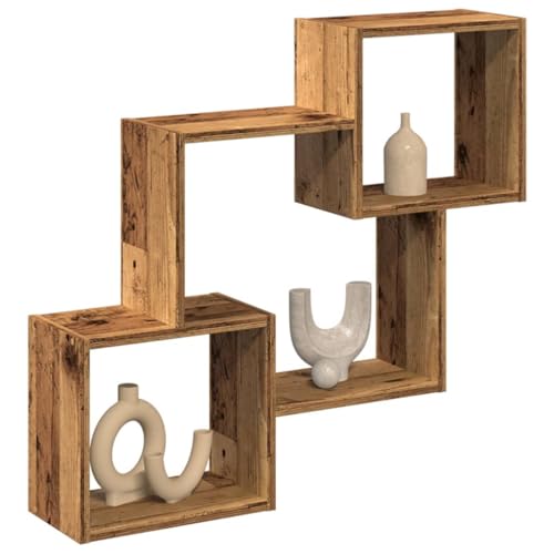 Wandschrank, Würfel-Wandregal, Schwebend Hängeregal, Regale Dekorativ für Wohnzimmer, Schlafzimmer, Arbeitszimmer, 78x18x71 cm Altholz-Optik Holzwerkstoff Wandschrank, Würfel-Wandregal, Schwebend Hängeregal, Regale Dekorativ für Wohnzimmer, Schlafzimmer, Arbeitszimmer, 78x18x71 cm Altholz-Optik Holzwerkstoff von SDWEHO7