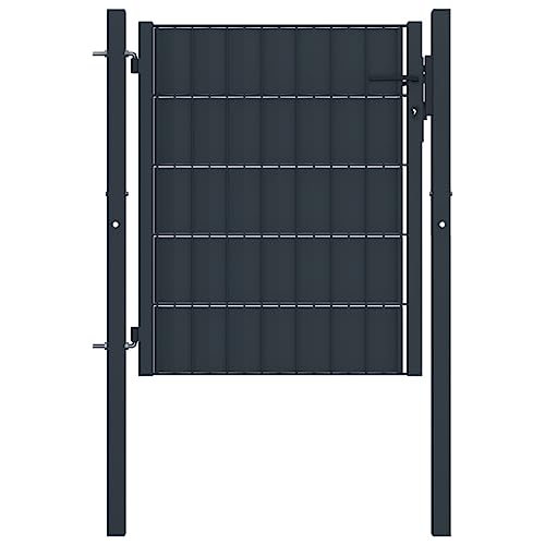 Zauntor, Gartentor, Hoftor für Garten, Terrasse, Hof, Moderner Sichtschutz, Sichtschutzzaun, Robuster & einfacher Montage, 100 x 4 x 81 cm Anthrazit PVC und Stahl Zauntor, Gartentor, Hoftor für Garten, Terrasse, Hof, Moderner Sichtschutz, Sichtschutzzaun, Robuster & einfacher Montage, 100 x 4 x 81 cm Anthrazit PVC und Stahl von SDWEHO7