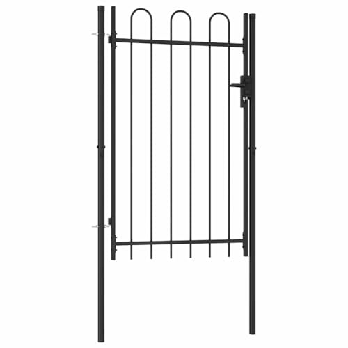 Zauntor Einzelflügel Gewölbte Spitze, Outdoor Tor, Sicherheitstor, Gartentor Metall, Robust und langlebig, 100 x 4 x 150 cm Schwarz Stahl Zauntor Einzelflügel Gewölbte Spitze, Outdoor Tor, Sicherheitstor, Gartentor Metall, Robust und langlebig, 100 x 4 x 150 cm Schwarz Stahl von SDWEHO7