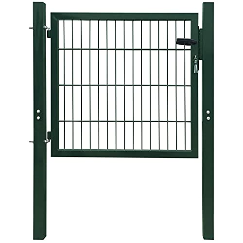 Zauntor mit Schloss Türklinke und 2 Schlüsseln, Zauntür, Gartenpforte, Hoftür, Robust und langlebig, 85 x 6 x 100 cm Grün Stahl Zauntor mit Schloss Türklinke und 2 Schlüsseln, Zauntür, Gartenpforte, Hoftür, Robust und langlebig, 85 x 6 x 100 cm Grün Stahl von SDWEHO7