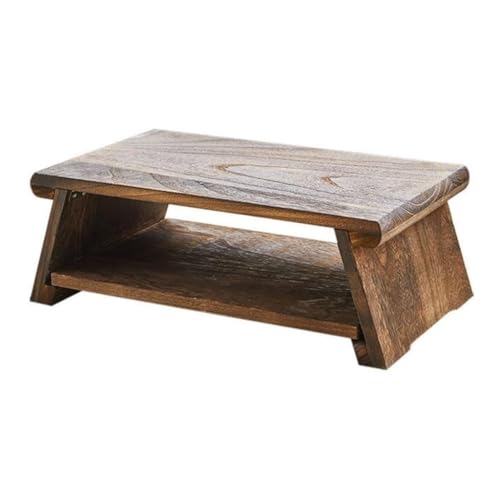 Klappbarer Vintage-Couchtisch aus Holz im japanischen Stil, niedriger Teetisch for Sitzen auf dem Boden, Altartisch aus Holz, einfacher Kang-Tisch for Zuhause, Wohnzimmer, Schlafzimmer, Balkon, Erker von SDYPET