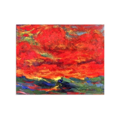 SDYSKKUG Emil Nolde Leinwandbilder für Wohnzimmer. Berühmte Bild auf Leinwand. Himmel und Meer. Kunstdruck Gemälde Reproduktion 63x50cm Ungerahmt von SDYSKKUG