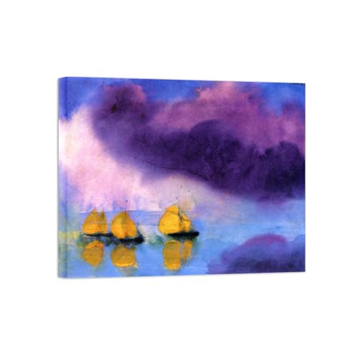 SDYSKKUG Emil Nolde Leinwandbilder für Wohnzimmer. Berühmte Bild auf Leinwand. Meer mit Wolken und Segelbooten. Kunstdruck Gemälde Reproduktion 60x50cm Innenrahmen SDYSKKUG Emil Nolde Leinwandbilder für Wohnzimmer. Berühmte Bild auf Leinwand. Meer mit Wolken und Segelbooten. Kunstdruck Gemälde Reproduktion 60x50cm Innenrahmen von SDYSKKUG