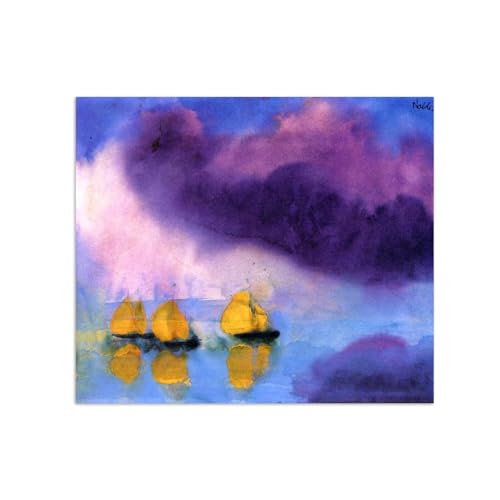 SDYSKKUG Emil Nolde Leinwandbilder für Wohnzimmer. Berühmte Bild auf Leinwand. Meer mit Wolken und Segelbooten. Kunstdruck Gemälde Reproduktion 72x60cm Ungerahmt SDYSKKUG Emil Nolde Leinwandbilder für Wohnzimmer. Berühmte Bild auf Leinwand. Meer mit Wolken und Segelbooten. Kunstdruck Gemälde Reproduktion 72x60cm Ungerahmt von SDYSKKUG