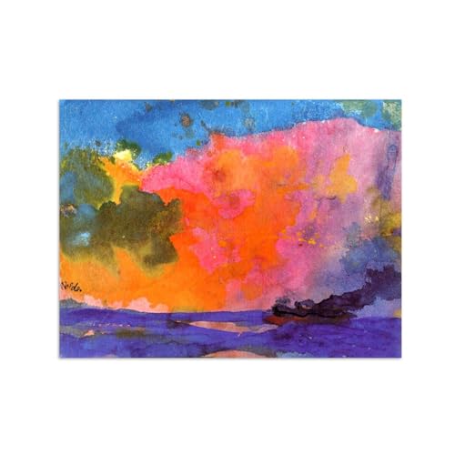 SDYSKKUG Emil Nolde Leinwandbilder für Wohnzimmer. Berühmte Bild auf Leinwand. Meer mit buntem Himmel. Kunstdruck Gemälde Reproduktion 65x50cm Ungerahmt SDYSKKUG Emil Nolde Leinwandbilder für Wohnzimmer. Berühmte Bild auf Leinwand. Meer mit buntem Himmel. Kunstdruck Gemälde Reproduktion 65x50cm Ungerahmt von SDYSKKUG