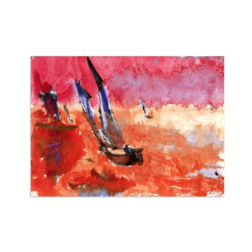 SDYSKKUG Emil Nolde Leinwandbilder für Wohnzimmer. Berühmte Bild auf Leinwand. Rot. Kunstdruck Gemälde Reproduktion 100x70cm Ungerahmt von SDYSKKUG
