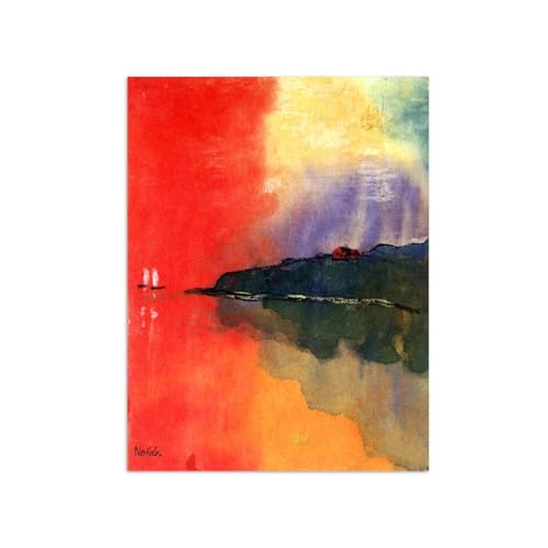 SDYSKKUG Emil Nolde Leinwandbilder für Wohnzimmer. Berühmte Bild auf Leinwand. Roter Himmel weiße Segel. Kunstdruck Gemälde Reproduktion 80x60cm Ungerahmt SDYSKKUG Emil Nolde Leinwandbilder für Wohnzimmer. Berühmte Bild auf Leinwand. Roter Himmel weiße Segel. Kunstdruck Gemälde Reproduktion 80x60cm Ungerahmt von SDYSKKUG
