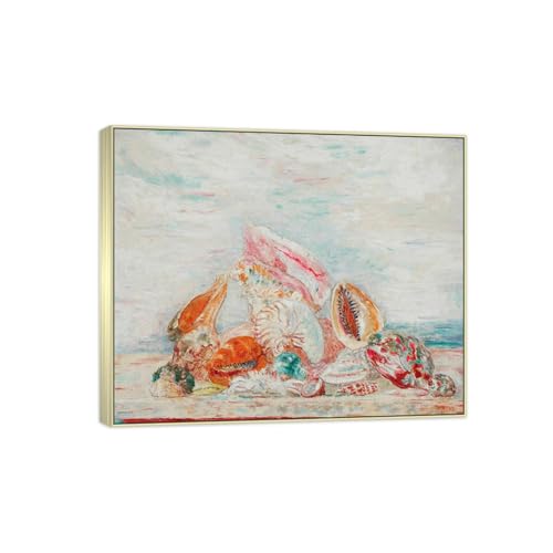 SDYSKKUG James Ensor Leinwandbilder für Wohnzimmer. Berühmte Bild auf Leinwand. Muscheln. Kunstdruck Gemälde Reproduktion 60x50cm Silber Rahmen SDYSKKUG James Ensor Leinwandbilder für Wohnzimmer. Berühmte Bild auf Leinwand. Muscheln. Kunstdruck Gemälde Reproduktion 60x50cm Silber Rahmen von SDYSKKUG