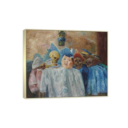 SDYSKKUG James Ensor Leinwandbilder für Wohnzimmer. Berühmte Bild auf Leinwand. Ohne Titel 2. Kunstdruck Gemälde Reproduktion 60x50cm Silber Rahmen SDYSKKUG James Ensor Leinwandbilder für Wohnzimmer. Berühmte Bild auf Leinwand. Ohne Titel 2. Kunstdruck Gemälde Reproduktion 60x50cm Silber Rahmen von SDYSKKUG