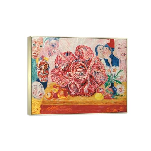 SDYSKKUG James Ensor Leinwandbilder für Wohnzimmer. Berühmte Bild auf Leinwand. Rotkohl. Kunstdruck Gemälde Reproduktion 50x40cm Silber Rahmen SDYSKKUG James Ensor Leinwandbilder für Wohnzimmer. Berühmte Bild auf Leinwand. Rotkohl. Kunstdruck Gemälde Reproduktion 50x40cm Silber Rahmen von SDYSKKUG