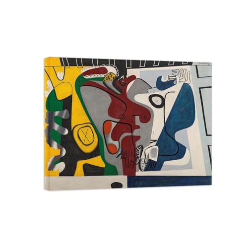 SDYSKKUG Le Corbusier Leinwandbilder für Wohnzimmer. Berühmte Bild auf Leinwand. Zwei Figuren am Baumstamm. Kunstdruck Gemälde Reproduktion 100x80cm Innenrahmen SDYSKKUG Le Corbusier Leinwandbilder für Wohnzimmer. Berühmte Bild auf Leinwand. Zwei Figuren am Baumstamm. Kunstdruck Gemälde Reproduktion 100x80cm Innenrahmen von SDYSKKUG