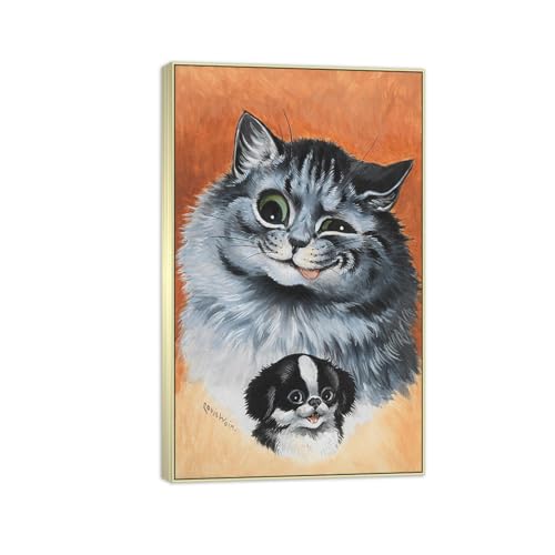 SDYSKKUG Louis Wain Leinwandbilder für Wohnzimmer. Berühmte Bild auf Leinwand. Mein Haustier. Kunstdruck Gemälde Reproduktion 50x30cm Silber Rahmen SDYSKKUG Louis Wain Leinwandbilder für Wohnzimmer. Berühmte Bild auf Leinwand. Mein Haustier. Kunstdruck Gemälde Reproduktion 50x30cm Silber Rahmen von SDYSKKUG