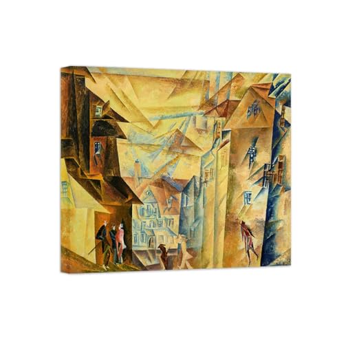 SDYSKKUG Lyonel Feininger Leinwandbilder für Wohnzimmer. Berühmte Bild auf Leinwand. Hinter der Kirche. Kunstdruck Gemälde Reproduktion 35x30cm Innenrahmen SDYSKKUG Lyonel Feininger Leinwandbilder für Wohnzimmer. Berühmte Bild auf Leinwand. Hinter der Kirche. Kunstdruck Gemälde Reproduktion 35x30cm Innenrahmen von SDYSKKUG