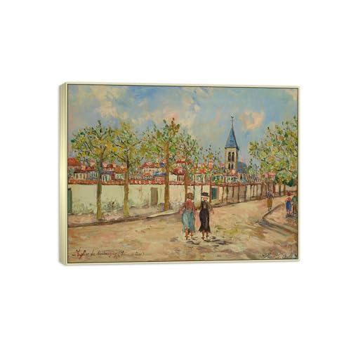 SDYSKKUG Maurice Utrillo Leinwandbilder für Wohnzimmer. Berühmte Bild auf Leinwand. Allee und Kirche. Kunstdruck Gemälde Reproduktion 105x80cm Silber Rahmen SDYSKKUG Maurice Utrillo Leinwandbilder für Wohnzimmer. Berühmte Bild auf Leinwand. Allee und Kirche. Kunstdruck Gemälde Reproduktion 105x80cm Silber Rahmen von SDYSKKUG