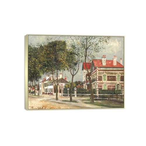 SDYSKKUG Maurice Utrillo Leinwandbilder für Wohnzimmer. Berühmte Bild auf Leinwand. Boulevard. Kunstdruck Gemälde Reproduktion 50x40cm Silber Rahmen SDYSKKUG Maurice Utrillo Leinwandbilder für Wohnzimmer. Berühmte Bild auf Leinwand. Boulevard. Kunstdruck Gemälde Reproduktion 50x40cm Silber Rahmen von SDYSKKUG