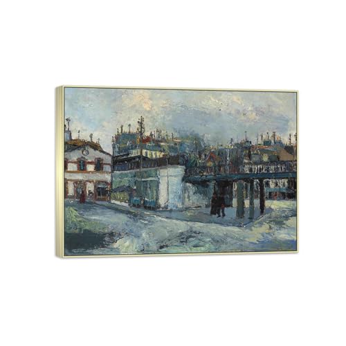 SDYSKKUG Maurice Utrillo Leinwandbilder für Wohnzimmer. Berühmte Bild auf Leinwand. Nordbahnhof. Kunstdruck Gemälde Reproduktion 100x70cm Silber Rahmen SDYSKKUG Maurice Utrillo Leinwandbilder für Wohnzimmer. Berühmte Bild auf Leinwand. Nordbahnhof. Kunstdruck Gemälde Reproduktion 100x70cm Silber Rahmen von SDYSKKUG