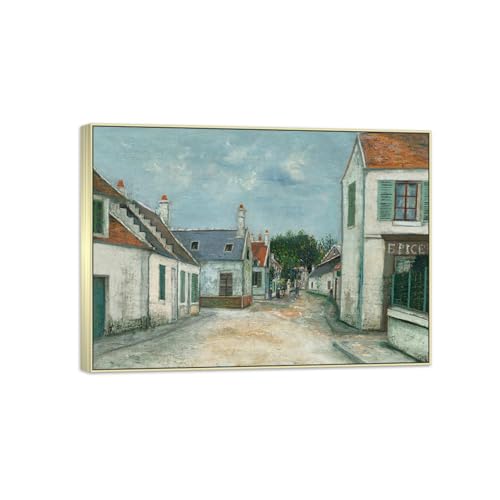 SDYSKKUG Maurice Utrillo Leinwandbilder für Wohnzimmer. Berühmte Bild auf Leinwand. Straße in Compiègne. Kunstdruck Gemälde Reproduktion 115x80cm Silber Rahmen SDYSKKUG Maurice Utrillo Leinwandbilder für Wohnzimmer. Berühmte Bild auf Leinwand. Straße in Compiègne. Kunstdruck Gemälde Reproduktion 115x80cm Silber Rahmen von SDYSKKUG