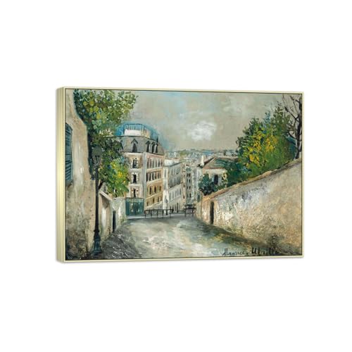 SDYSKKUG Maurice Utrillo Leinwandbilder für Wohnzimmer. Berühmte Bild auf Leinwand. Straße in Montmartre. Kunstdruck Gemälde Reproduktion 70x50cm Silber Rahmen SDYSKKUG Maurice Utrillo Leinwandbilder für Wohnzimmer. Berühmte Bild auf Leinwand. Straße in Montmartre. Kunstdruck Gemälde Reproduktion 70x50cm Silber Rahmen von SDYSKKUG