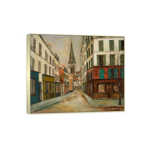 SDYSKKUG Maurice Utrillo Leinwandbilder für Wohnzimmer. Berühmte Bild auf Leinwand. Straße und Kirche. Kunstdruck Gemälde Reproduktion 72x60cm Silber Rahmen SDYSKKUG Maurice Utrillo Leinwandbilder für Wohnzimmer. Berühmte Bild auf Leinwand. Straße und Kirche. Kunstdruck Gemälde Reproduktion 72x60cm Silber Rahmen von SDYSKKUG