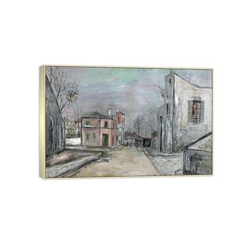 SDYSKKUG Maurice Utrillo Leinwandbilder für Wohnzimmer. Berühmte Bild auf Leinwand. Straßenkreuzung. Kunstdruck Gemälde Reproduktion 120x80cm Silber Rahmen SDYSKKUG Maurice Utrillo Leinwandbilder für Wohnzimmer. Berühmte Bild auf Leinwand. Straßenkreuzung. Kunstdruck Gemälde Reproduktion 120x80cm Silber Rahmen von SDYSKKUG