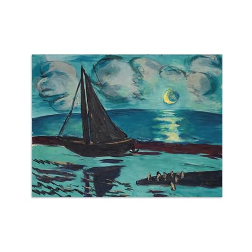 SDYSKKUG Max Beckmann Leinwandbilder für Wohnzimmer. Berühmte Bild auf Leinwand. Mondnacht am Meer. Kunstdruck Gemälde Reproduktion 65x50cm Ungerahmt SDYSKKUG Max Beckmann Leinwandbilder für Wohnzimmer. Berühmte Bild auf Leinwand. Mondnacht am Meer. Kunstdruck Gemälde Reproduktion 65x50cm Ungerahmt von SDYSKKUG