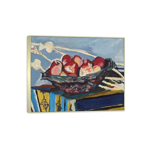 SDYSKKUG Max Gubler Leinwandbilder für Wohnzimmer. Berühmte Bild auf Leinwand. Apfelkorb. Kunstdruck Gemälde Reproduktion 50x40cm Silber Rahmen SDYSKKUG Max Gubler Leinwandbilder für Wohnzimmer. Berühmte Bild auf Leinwand. Apfelkorb. Kunstdruck Gemälde Reproduktion 50x40cm Silber Rahmen von SDYSKKUG
