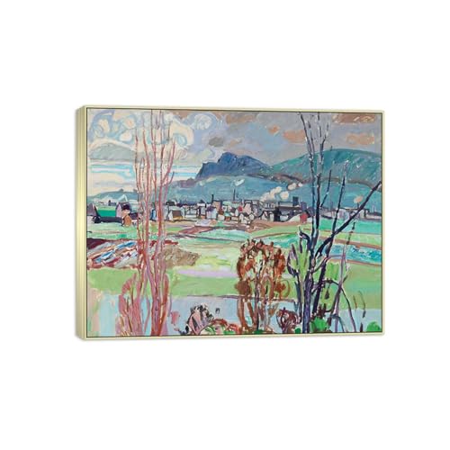SDYSKKUG Max Gubler Leinwandbilder für Wohnzimmer. Berühmte Bild auf Leinwand. Herbstlandschaft. Kunstdruck Gemälde Reproduktion 90x70cm Silber Rahmen SDYSKKUG Max Gubler Leinwandbilder für Wohnzimmer. Berühmte Bild auf Leinwand. Herbstlandschaft. Kunstdruck Gemälde Reproduktion 90x70cm Silber Rahmen von SDYSKKUG