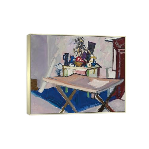 SDYSKKUG Max Gubler Leinwandbilder für Wohnzimmer. Berühmte Bild auf Leinwand. Interior Workshop. Kunstdruck Gemälde Reproduktion 60x50cm Silber Rahmen SDYSKKUG Max Gubler Leinwandbilder für Wohnzimmer. Berühmte Bild auf Leinwand. Interior Workshop. Kunstdruck Gemälde Reproduktion 60x50cm Silber Rahmen von SDYSKKUG