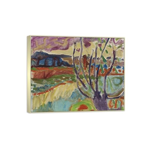 SDYSKKUG Max Gubler Leinwandbilder für Wohnzimmer. Berühmte Bild auf Leinwand. Landschaft mit Weidenstamm. Kunstdruck Gemälde Reproduktion 100x80cm Silber Rahmen SDYSKKUG Max Gubler Leinwandbilder für Wohnzimmer. Berühmte Bild auf Leinwand. Landschaft mit Weidenstamm. Kunstdruck Gemälde Reproduktion 100x80cm Silber Rahmen von SDYSKKUG