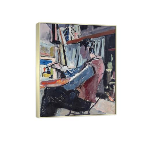 SDYSKKUG Max Gubler Leinwandbilder für Wohnzimmer. Berühmte Bild auf Leinwand. Sitzender Maler. Kunstdruck Gemälde Reproduktion 48x40cm Silber Rahmen SDYSKKUG Max Gubler Leinwandbilder für Wohnzimmer. Berühmte Bild auf Leinwand. Sitzender Maler. Kunstdruck Gemälde Reproduktion 48x40cm Silber Rahmen von SDYSKKUG