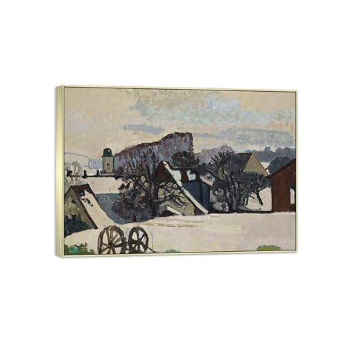 SDYSKKUG Max Gubler Leinwandbilder für Wohnzimmer. Berühmte Bild auf Leinwand. Winterlandschaft. Kunstdruck Gemälde Reproduktion 55x40cm Silber Rahmen SDYSKKUG Max Gubler Leinwandbilder für Wohnzimmer. Berühmte Bild auf Leinwand. Winterlandschaft. Kunstdruck Gemälde Reproduktion 55x40cm Silber Rahmen von SDYSKKUG