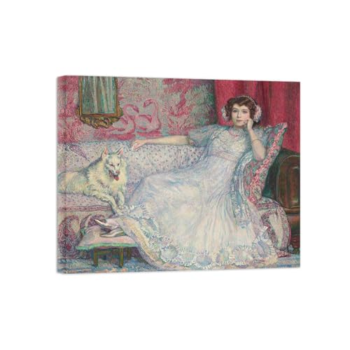 SDYSKKUG Théo van Rysselberghe Leinwandbilder für Wohnzimmer. Berühmte Bild auf Leinwand. Dame in Weiß. Kunstdruck Gemälde Reproduktion 48x40cm Innenrahmen SDYSKKUG Théo van Rysselberghe Leinwandbilder für Wohnzimmer. Berühmte Bild auf Leinwand. Dame in Weiß. Kunstdruck Gemälde Reproduktion 48x40cm Innenrahmen von SDYSKKUG