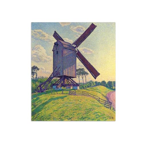 SDYSKKUG Théo van Rysselberghe Leinwandbilder für Wohnzimmer. Berühmte Bild auf Leinwand. Mühle. Kunstdruck Gemälde Reproduktion 95x80cm Ungerahmt von SDYSKKUG