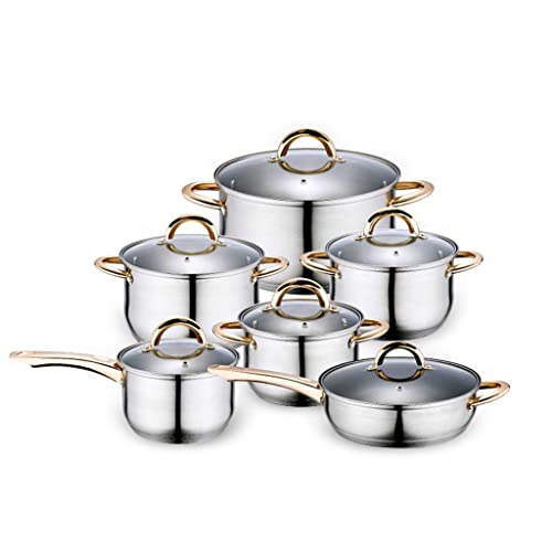 Solid Cooking Tools 12 Piece Set Stainless Steel Cookware Set Kitchen Cookware Set Pots Pots & Pans Glass Lid, Solid Cooking Tools 12 Piece Set Stainless Steel Cookware Set Kitchen Cookware Set Pots Pots & Pans Glass Lid, von SDdPulse