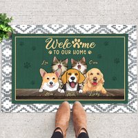 Personalisierte Haustier Fußmatte, Benutzerdefinierte Willkommensmatte Lustig, Willkommen in Unserem Haus, Hundeliebhaber Geschenk, Katzenliebhaber von SDesignOD