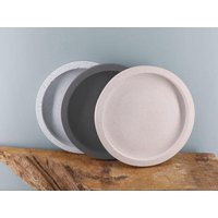 Moderner Runder Teller, Deko-Tablett Oder Untersetzer Klein/Groß 3 Farben Stilvolle Schmuckablage Kerzenteller Tolles Geschenk Betonähnlich von SDiesign