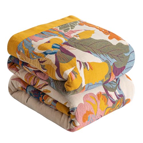 SE SOFTEXLY Boho Decke 100% Baumwolle –Doppelseitige Musselin Boho Tagesdecke 200x230cm, Patchworkdecke, Kuschelige Sofadecke & Bettüberwurf, Ideal für Wohnzimmer & Schlafzimmer, Orange/Grün SE SOFTEXLY Boho Decke 100% Baumwolle –Doppelseitige Musselin Boho Tagesdecke 200x230cm, Patchworkdecke, Kuschelige Sofadecke & Bettüberwurf, Ideal für Wohnzimmer & Schlafzimmer, Orange/Grün von SE SOFTEXLY