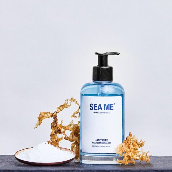 SEA ME Handseife | mit Meeresmineralien | frei von Mikroplastik | vegan | Mehrweg-Glas 250 ml von SEA ME