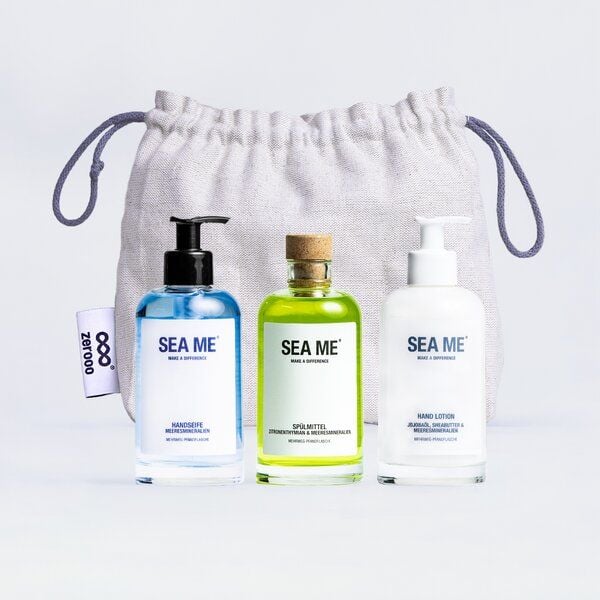 SEA ME Mehrweg Starter Set | mit Handseife, Hand Lotion & Spülmittel | vegan | Mehrweg-Glas jeweils 250 ml von SEA ME