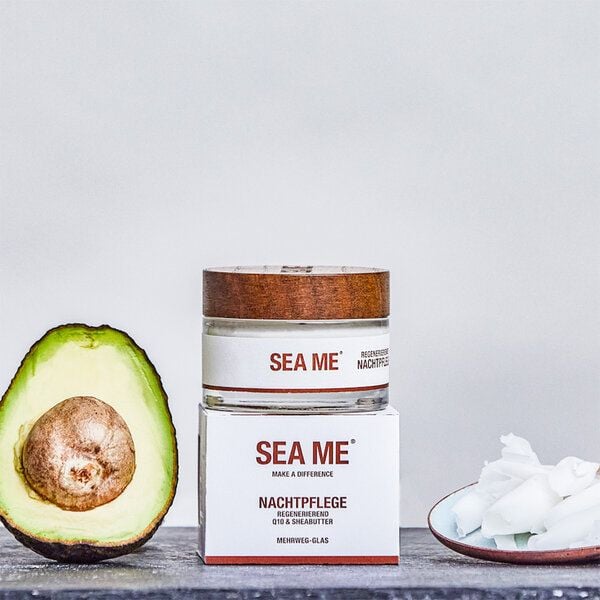 SEA ME Nachtpflege | Creme wirkt regenerierend | mit Q10 & Sheabutter | vegan | Mehrweg-Tiegel 50 ml von SEA ME