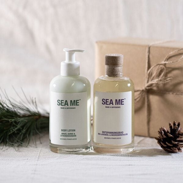 SEA ME Veganes Entspannungs-Duo: Body Lotion & Entspannungsbad (in zerooo Mehrweg) von SEA ME