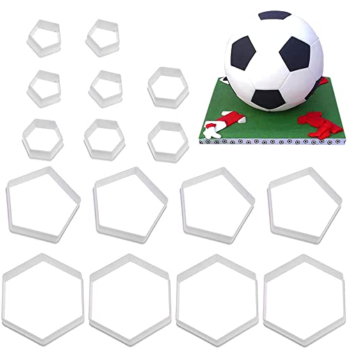 SEABABOO 16pcs FußBall Muster Keks FußBall Ausstechformen FußBall Fondant Schneider Kuchenform Embosser Fondant Keks Ausstechformen KüChe Fondant Schneiden Mold Plastic FüR Kuchendessert-Dekoration von SEABABOO